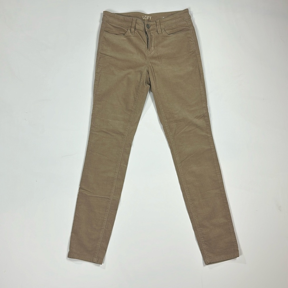 LOFT Khaki (Tan) Corduroy Supper Skinny Pants Size 0